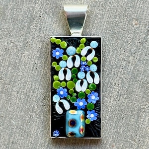 Floral mosaic pendant