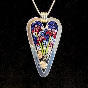 Floral mosaic pendant
