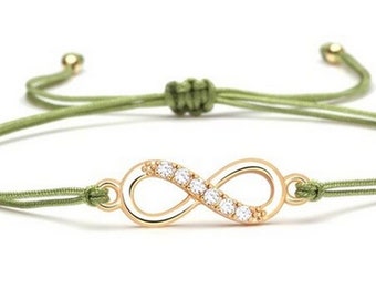 Bracelet Green Gold Eternity Zirconia