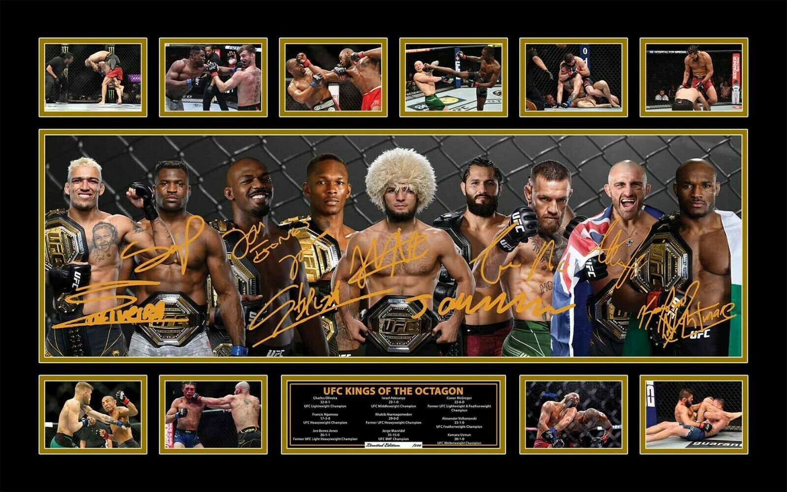 UFC Kings of the Octagon Khabib Adesanya Volkanovski - Etsy Australia