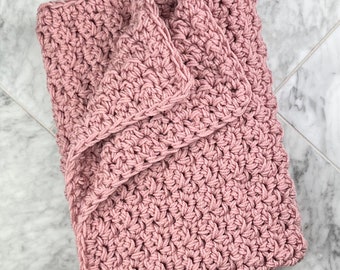 Crochet baby blanket, Blush rose pink blanket, Baby shower gift, Baby Girl Blanket, Baby Girl afghan, Handmade baby blanket, Nursery Decor