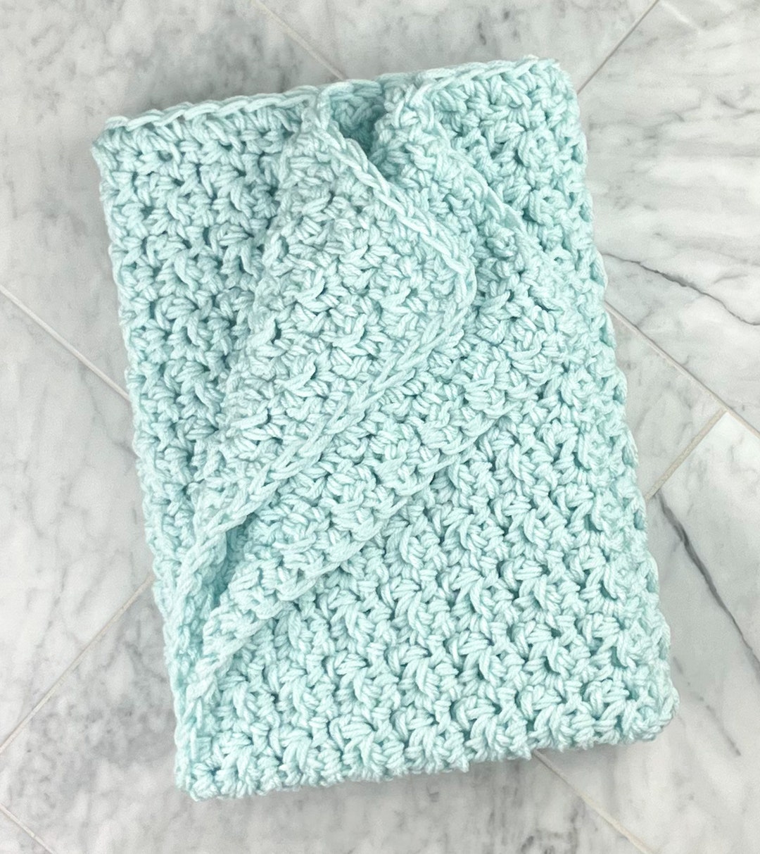 Handmade Baby Blanket, Crochet Baby Blanket, Blue Baby Blanket, Baby ...