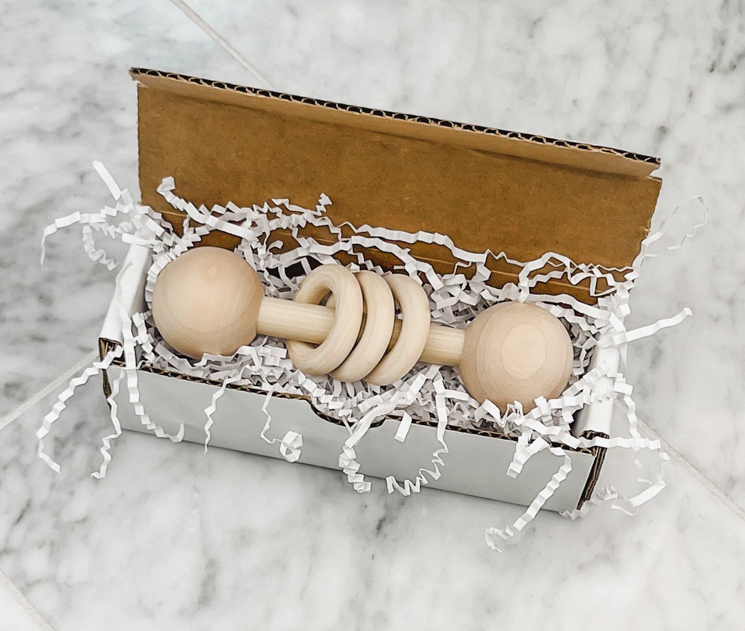 Handcrafted Baby Rattle, Montessori Wooden Rattle, Natural Wood Rattle