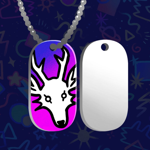 Made-To-Order Dogtags #0198: Deer Head 3