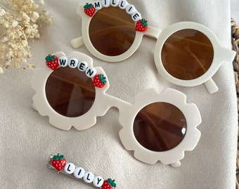 Girls Strawberry Sunglasses: Personalised 1st Birthday Outfit
