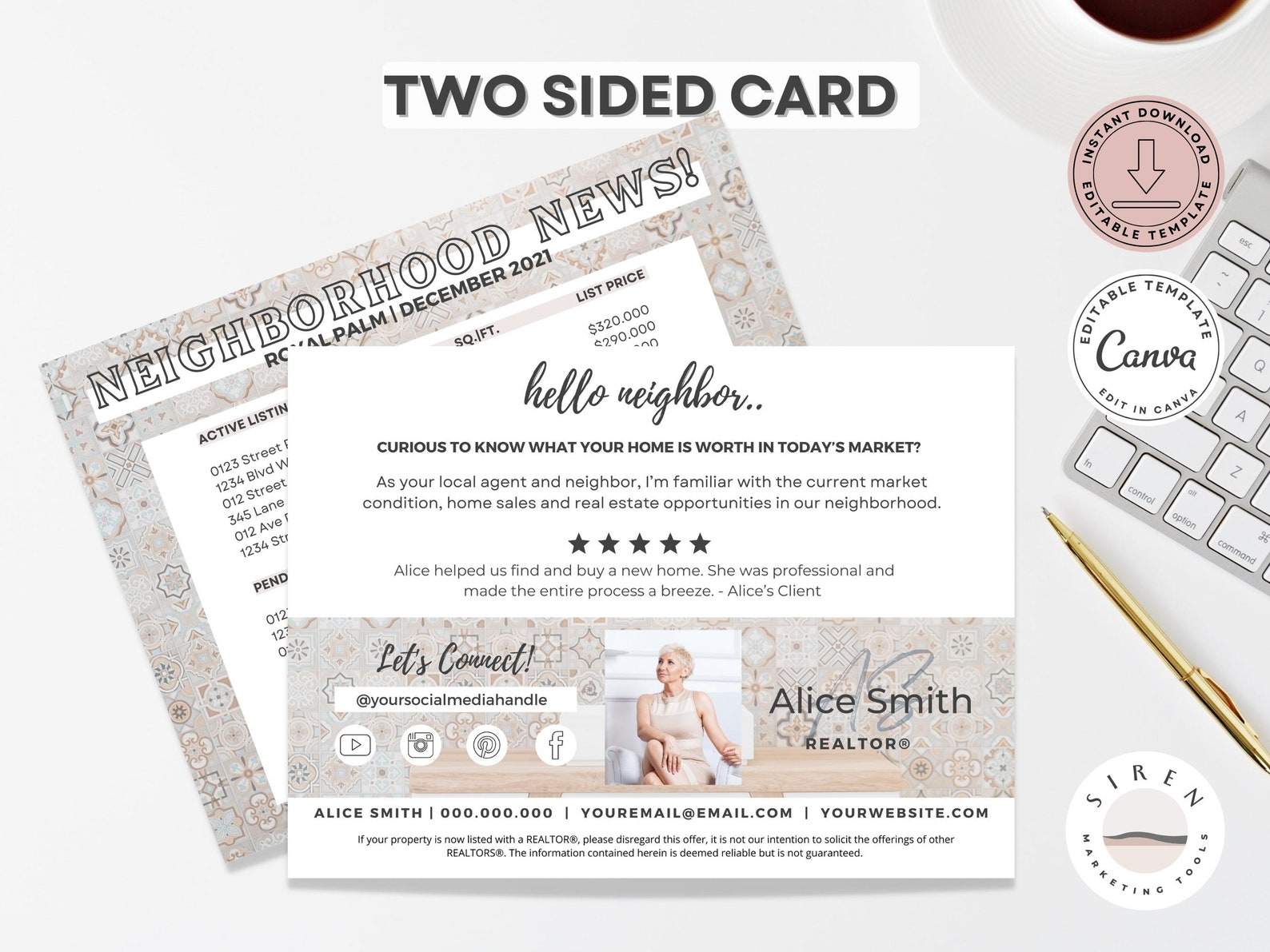 Market Update Jumbo Postcard Template for Real Estate Marketing and