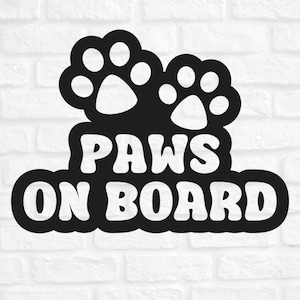 Paws on Board Sticker; Paws on Board Decal; Dog Sticker; Dog Decal