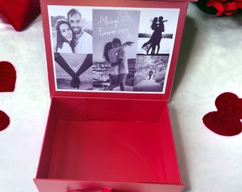 Personalised Valentine's gift box, photo box, Valentines Day gift for her, Valentines gift for him, personalised valentines gift