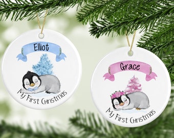 Personalised Baby's First Christmas Bauble Ceramic Decoration, Christmas Decoration, Baby Christmas Gift