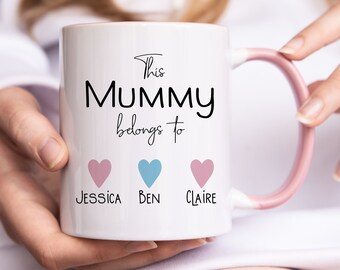 Mother's Day mug, personalised this mummy belongs to mug. mummy gift from kids