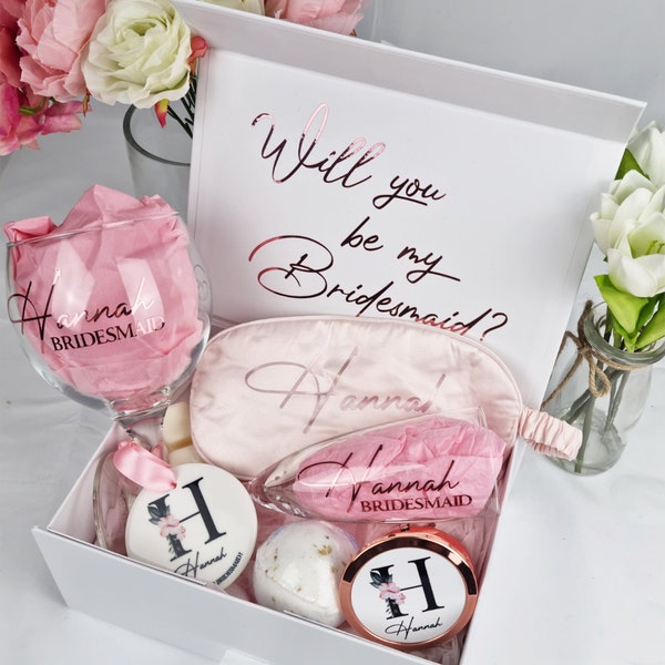 Bridesmaid gift box set, bridesmaid proposal, will you be my bridesmaid, personalised gift box, bridesmaid gift