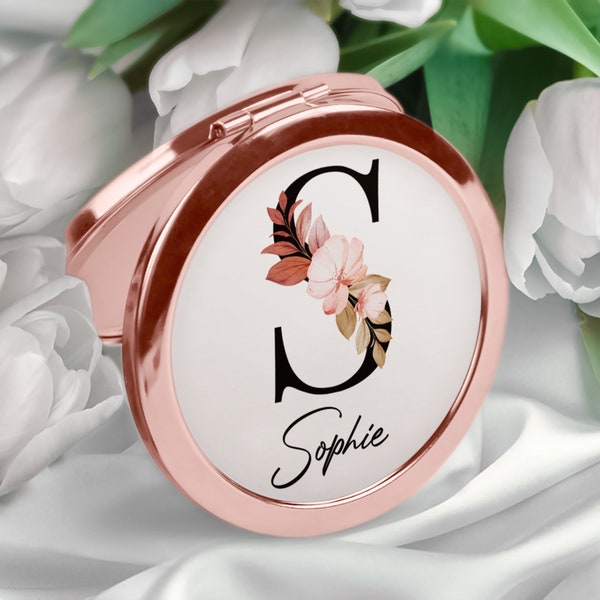 Personalised compact mirror, bridesmaid gift, gift for her,