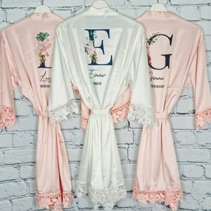 Personalised Champagne Bridesmaid Robes, Bridesmaid proposal, maid of honour robe, bridesmaid gift