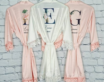 Personalised Champagne Bridesmaid Robes, Bridesmaid proposal, maid of honour robe, bridesmaid gift