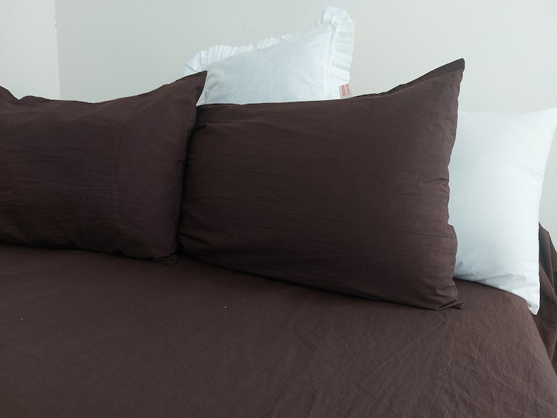 Linen 100 Dark Brown Sheet Set /dark Brown Bedding Set / Linen Bedding