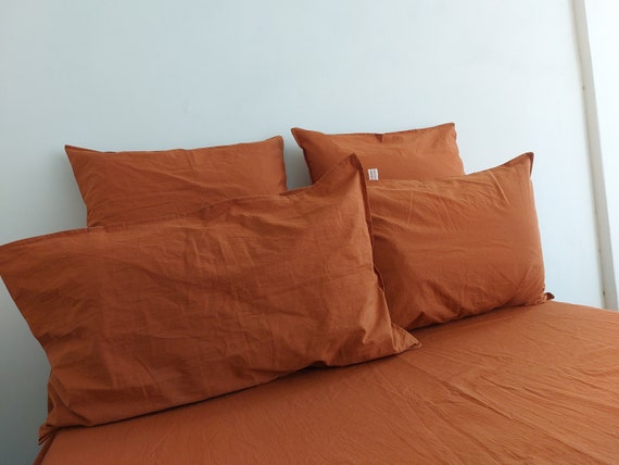 tobacco colored duvet cover Linen 100% Pure Cinnamon Tobacco Washed /cotton Duvet Cover, Boho Bedding  Twin Full Queen Duvet Cover Set, King / Cinnamon Bohemian Bedding