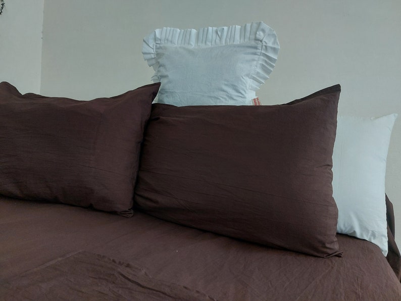 Linen 100 Dark Brown Sheet Set /dark Brown Bedding Set / Linen Bedding