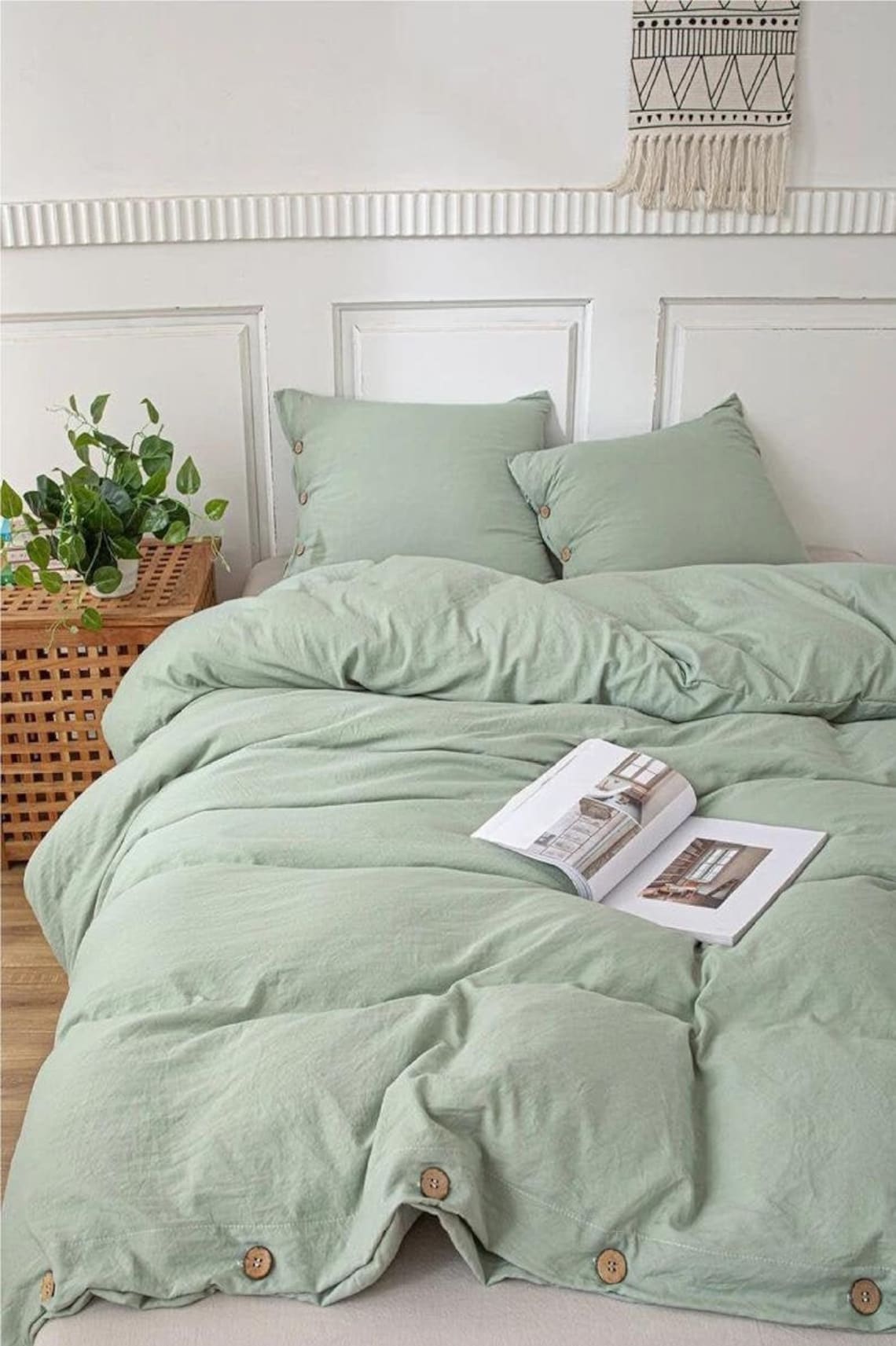 Linen 100 Sage Green Duvet Cover Comforter Duvet Cover Handmade Quilt