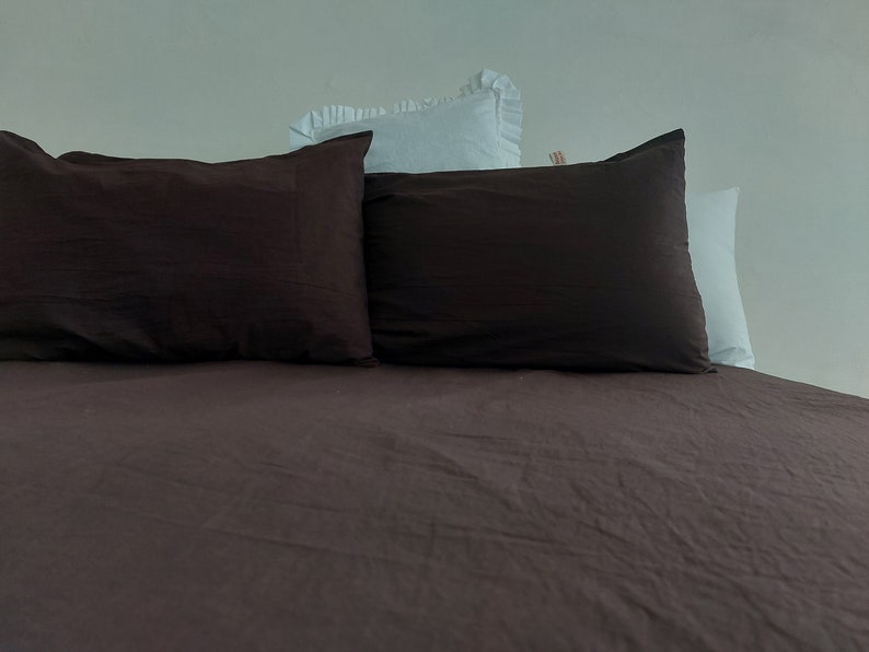 Linen 100 Dark Brown Sheet Set /dark Brown Bedding Set / Linen Bedding
