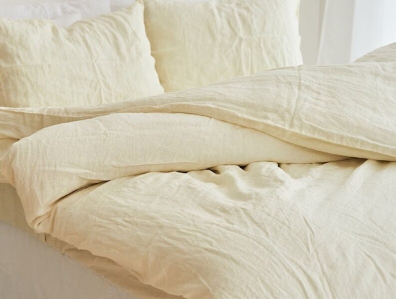 Linen 100 Pure Cream Color Duvet Cover Duvet Cover Handmade