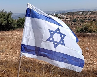 Flags Over Israel - Small Israeli-Made Flown Flag (80x110 cm | 31.5"x43.33" or 2.6'x3.6')