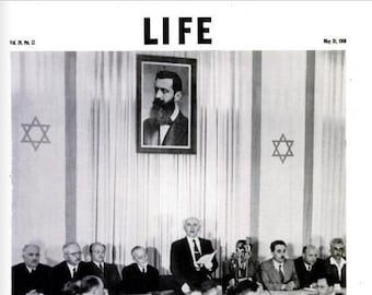 Vintage May 1948 LIFE Magazine w/Coverage of David Ben Gurion Declaring the State of Israel in Tel Aviv | Authentic Original LIFE Magazine