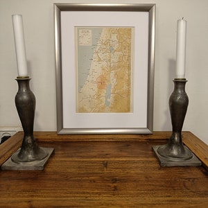 Jewish Settlement in the Talmudic Period | Framed Historic Map Rescued from 1965 Israeli Atlas | Frame Size 30x40 cm | 11.75x15.75&quot;