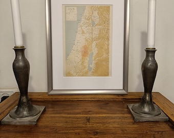Jewish Settlement in the Talmudic Period | Framed Historic Map Rescued from 1965 Israeli Atlas | Frame Size 30x40 cm | 11.75x15.75"