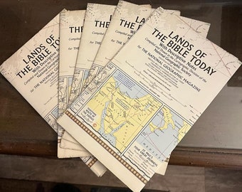 Original National Geographic Map of Holy Land from December 1967 | Large Historic Map of Israel