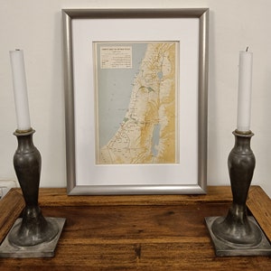 Initial Battles of 1948 Independence War  | Framed Historic Map Rescued from 1965 Israeli Atlas | Frame Size 30x40 cm | 11.75x15.75&quot;