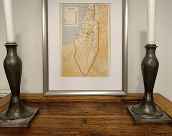 The Crusader Conquests | Framed Historic Map Rescued from 1965 Israeli Atlas | Frame Size 30x40 cm | 11.75x15.75"