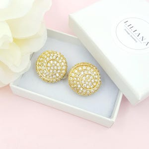 Vintage CIRO Gold Plated Rhinestone Clip On Earrings | Gift | Pre-owned