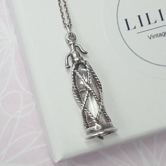 Collier Ras Du Cou En Argent 925 - Pendentif Bouteille De Soda - Neuf Sans Emballage