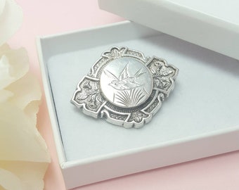 Antique Victorian Sweetheart Swallow Bird Brooch | Mourning Brooch | Gift | Pre-owned