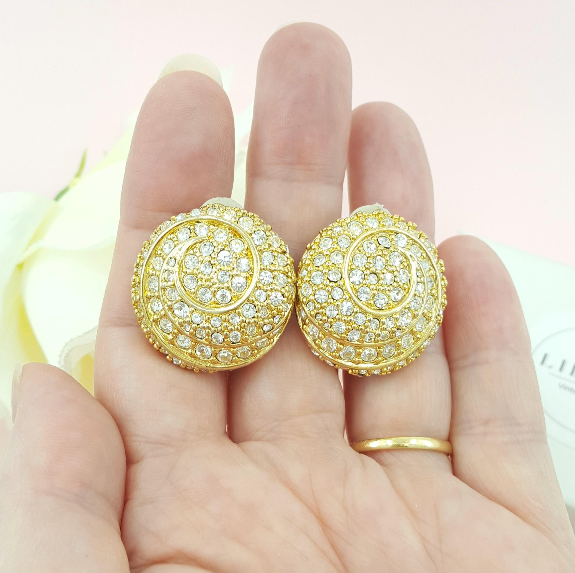 Boucles D'oreilles Vintage CIRO Blanches à Clip - Occasion Un Seul Propriétaire
