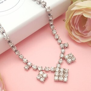 Vintage Rhinestone Cocktail Necklace | Art Deco Necklace | Wedding Jewellery | Gift | Pre-owned