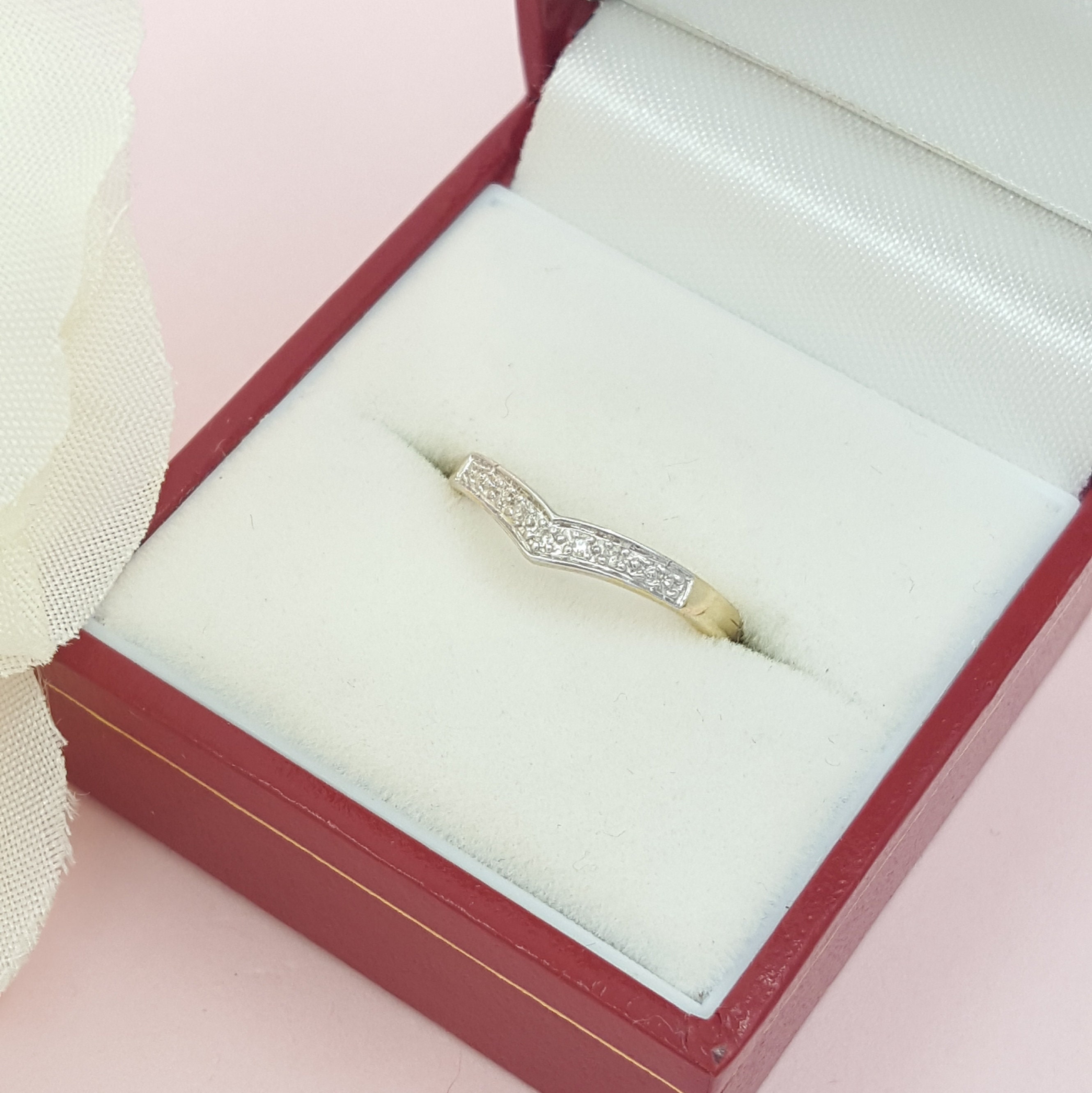 Buy 9ct Yellow Gold Diamond Wishbone Eternity Ring UK Ring Size