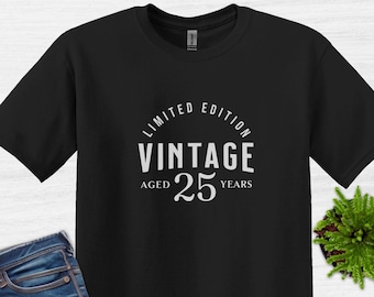 25 Birthday Limited Edition Vintage T-Shirt, 25th Birthday Shirt, Funny 25th Birthday party T-shirt for Men and Women, Born in 1999 awesome