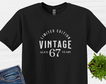 67 Birthday Limited Edition Vintage T-Shirt, 67th Birthday Shirt, 67 Birthday Gift for Men and Women, Born in 1957, 67 years old bday party