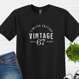 67 Birthday Limited Edition Vintage T-Shirt, 67th Birthday Shirt, 67 Birthday Gift for Men and Women, Born in 1957, 67 years old bday party