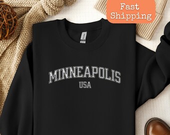 Minneapolis Minnesota Sweatshirt, Minnesota Sweatshirt, Minneapolis Sweater, Minneapolis shirts, Minnesota college apparel, Minnesota gift
