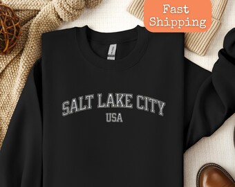 Salt Lake City Sweatshirt, Salt Lake City Hoodie, Salt Lake City Lover Sweatshirt, SLC Sweatshirt, SLC shirts, Salt Lake City gifts souvenir