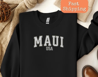 Sweat-shirt Maui Hawaii, chemise de vacances à Hawaï, chemises de voyage en famille à Hawaï, chemise Maui, chemises Maui Hawaii pour hommes et femmes, vacances hawaïennes