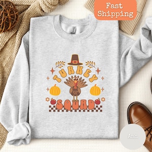 Thanksgiving Turkey Squad T-Shirt, Funny Thanksgiving Tee, Turkey crew Thanksgiving dinner sweater, Turkey T-Shirt, cozy fall sweatshirt