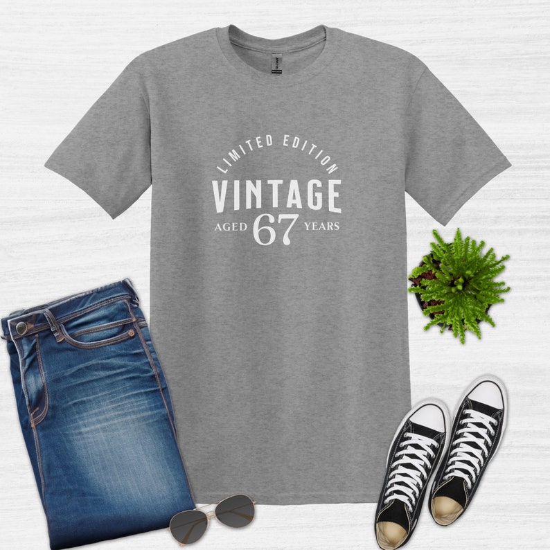 67 Birthday Limited Edition Vintage T-Shirt, 67th Birthday Shirt, 67 Birthday Gift for Men and Women, Born in 1957, 67 years old bday party