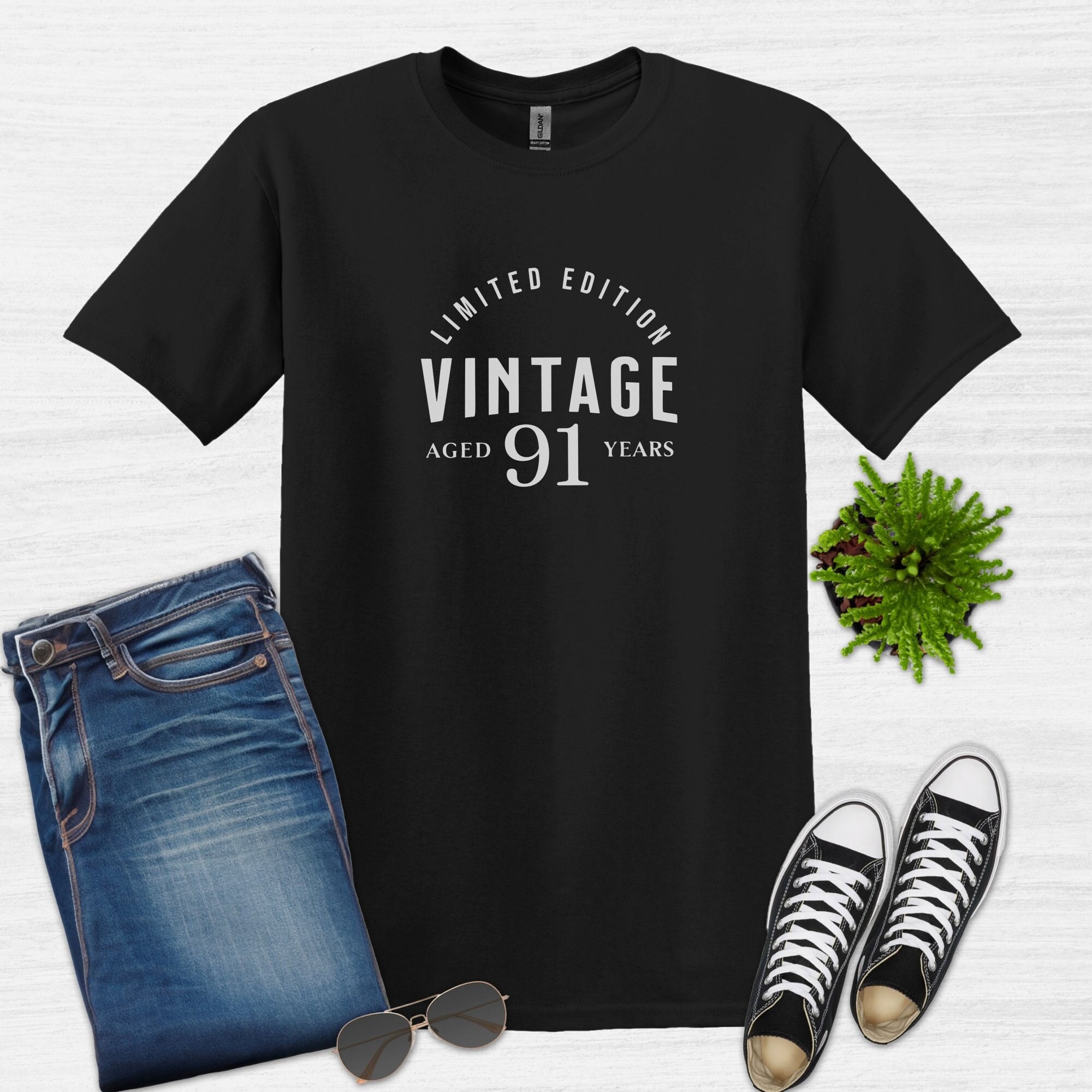 91st Birthday T-Shirt - Vintage 1933 Limited Edition, Unisex Cotton Tee, Great 91 Year Old Gift