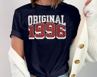 1996 Camisa Original Nacido en 1996 Camiseta, Regalo de cumpleaños número 28 Año de nacimiento original, Regalo de cumpleaños de 1996, Camisa vintage de 1996, Camisa hecha en 1996