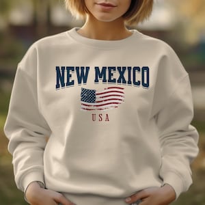 New Mexico Sweatshirt, New Mexico gifts, American Flag Usa sweatshirt, New Mexico crewneck, New Mexico tshirts, New Mexico Sweater
