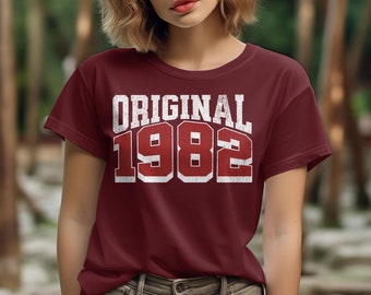 Custom 1982 Birthday T-Shirt For Men - Built In 1982 Vintage Year Gift - View #3