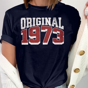 1973 shirt origineel geboren in 1973 T-shirt, 51e verjaardagscadeau origineel geboortejaar, 1973 verjaardagscadeau, vintage 1973 shirt, gemaakt in 1973 shirt